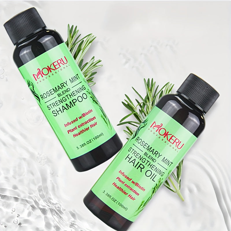 Hair Care
1 Set Rosemary Mint Strengthening Hair And Scalp Essential Oil And Shampoo, Strengthens Hair, Moisturize Hair