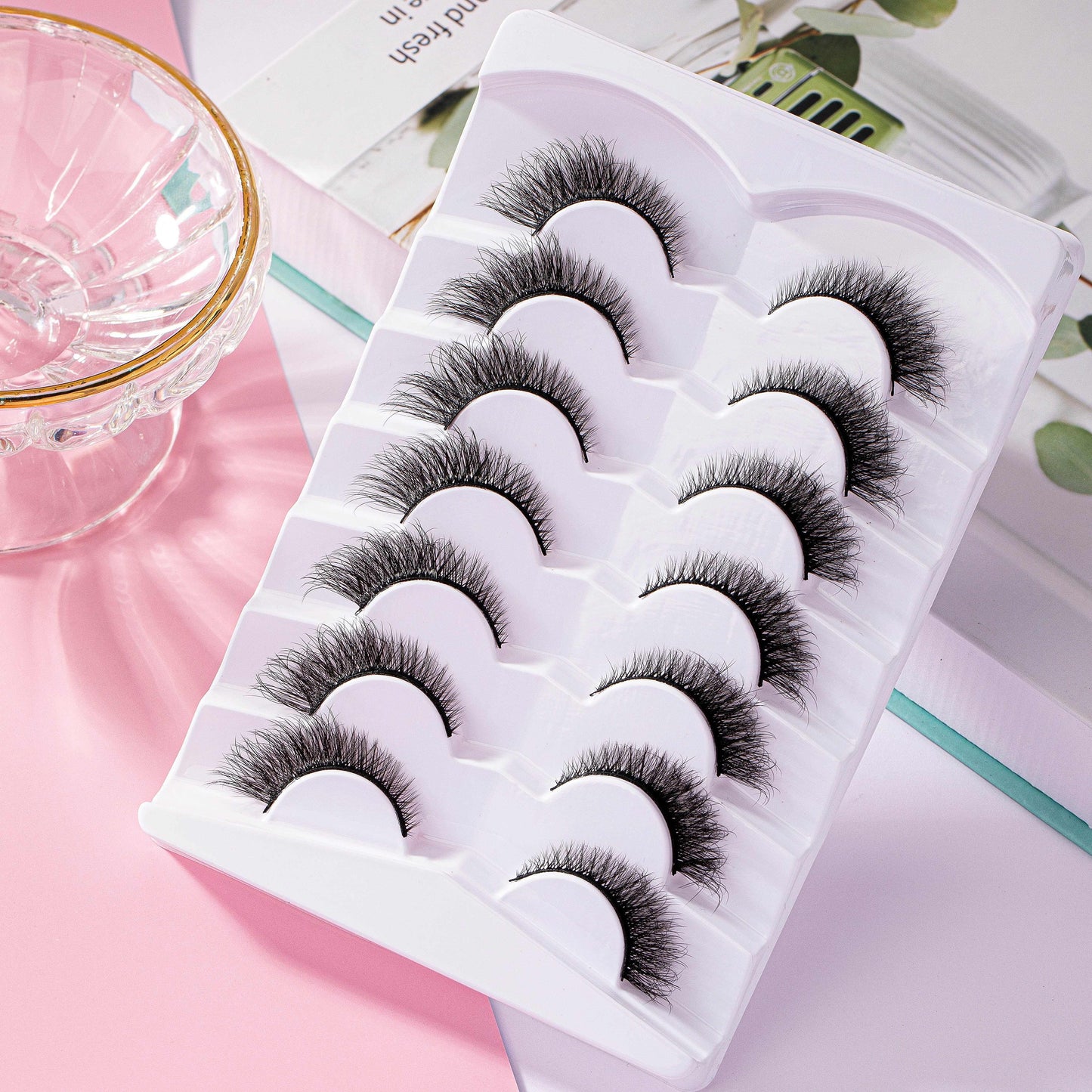 False Eyelashes
7 Pairs False Eyelashes, Faux Mink Hair Lashes, Eye End Lengthening Cat Eye Lashes, Fluffy Soft Dramatic Eyelashes