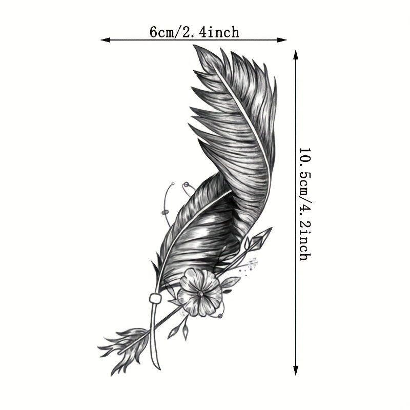 Temporary Tattoos
Waterproof Feather Tattoo Sticker - Stylish and Long-Lasting Temporary Tattoo