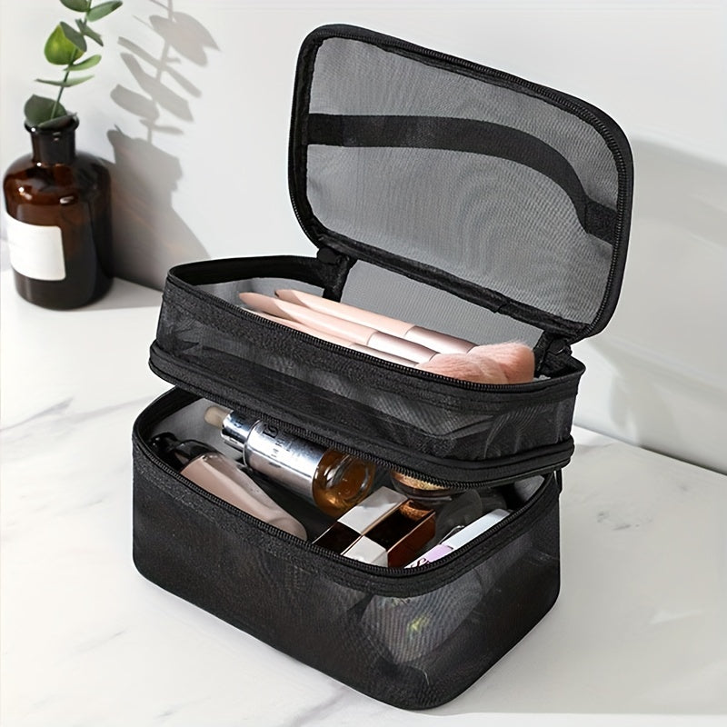 Makeup bags & Storage
Double Layer Cosmetic Bag Toiletry Bag Travel Mesh Cosmetic Storage Bag Large Capacity Beauty Case Makeup Organizer With Handle