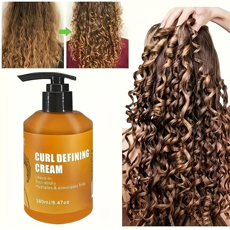 Hair Care
280ml Curl Defining Cream With Argan Oil For Wavy And Curly Hair, Hair Moisturizer And Deep Conditioning For Shine And Bounce