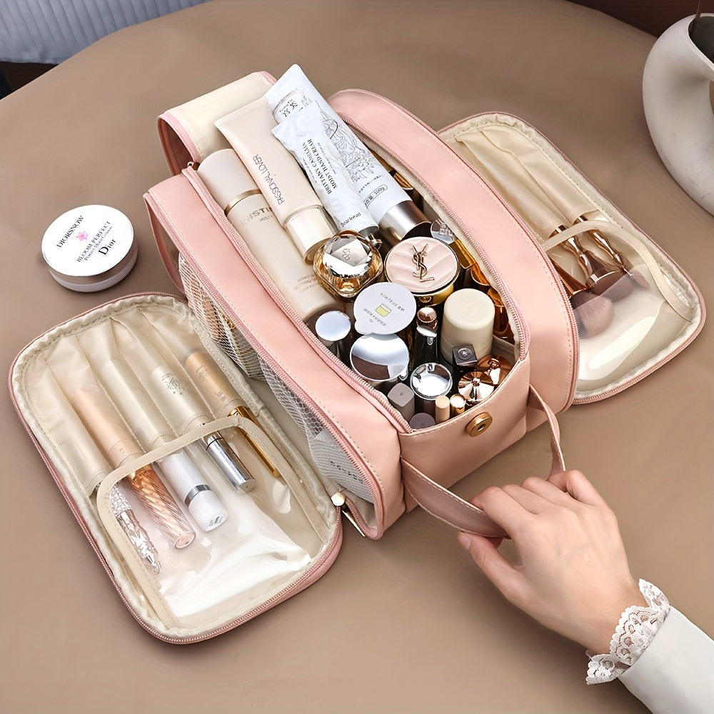 Makeup bags & Storage
Large-Capacity Waterproof Makeup Bag - Durable Pu, Formaldehyde-Free, Perfect For Travel & Accessories