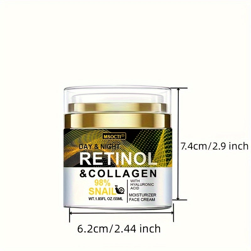 Facial care
55ml Retinol & Collagen Cream, Premium Skin Care Daily - Snail 98% Collagen Mucin Cream All-in-one Cream For Daily Professional Skin Care, Improved Shine And Moisturizing