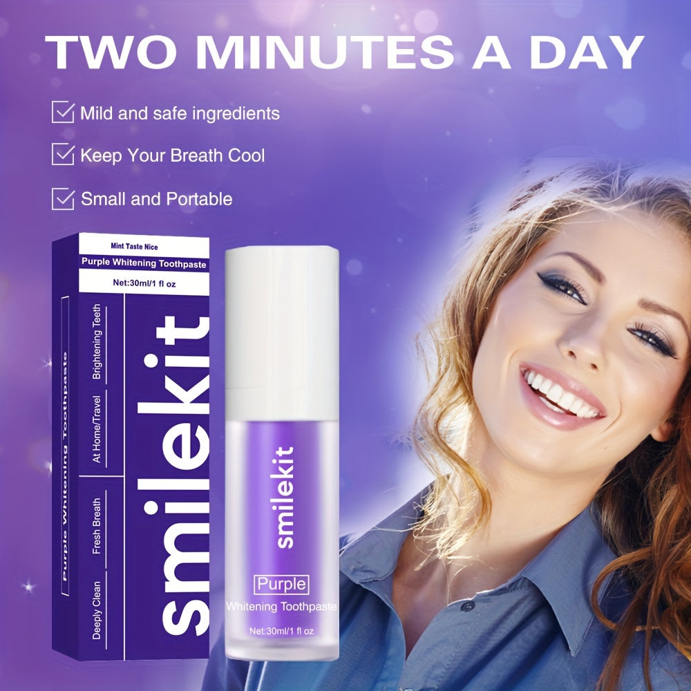 Oral Care
"Sparkling" Minty Fresh Purple Whitening Toothpaste - Deep Clean, Gentle On Gums, Freshens Breath, Portable For Travel & Home Use Disposable Toothbrush With Toothpaste