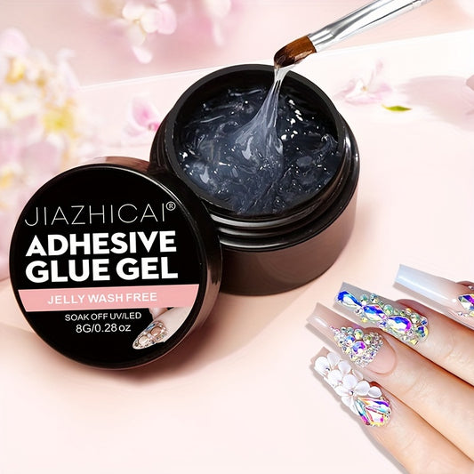 Nails
Super Strong Adhesive Gel, Multifunctional Nail Glue For Rhinestones, Jelly Wash Free Soak Off UV/LED, Magic 3D Nail Art Gel