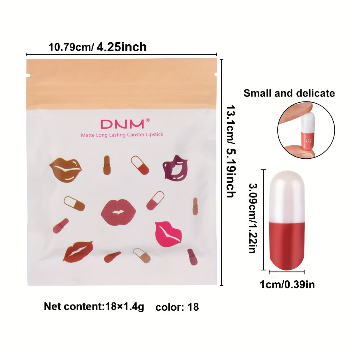 Makeup 18 pcs/set Long-Lasting Velvet Matte Capsule Lipstick Set - Portable and Waterproof Mini Lipsticks Valentine's Day Gifts