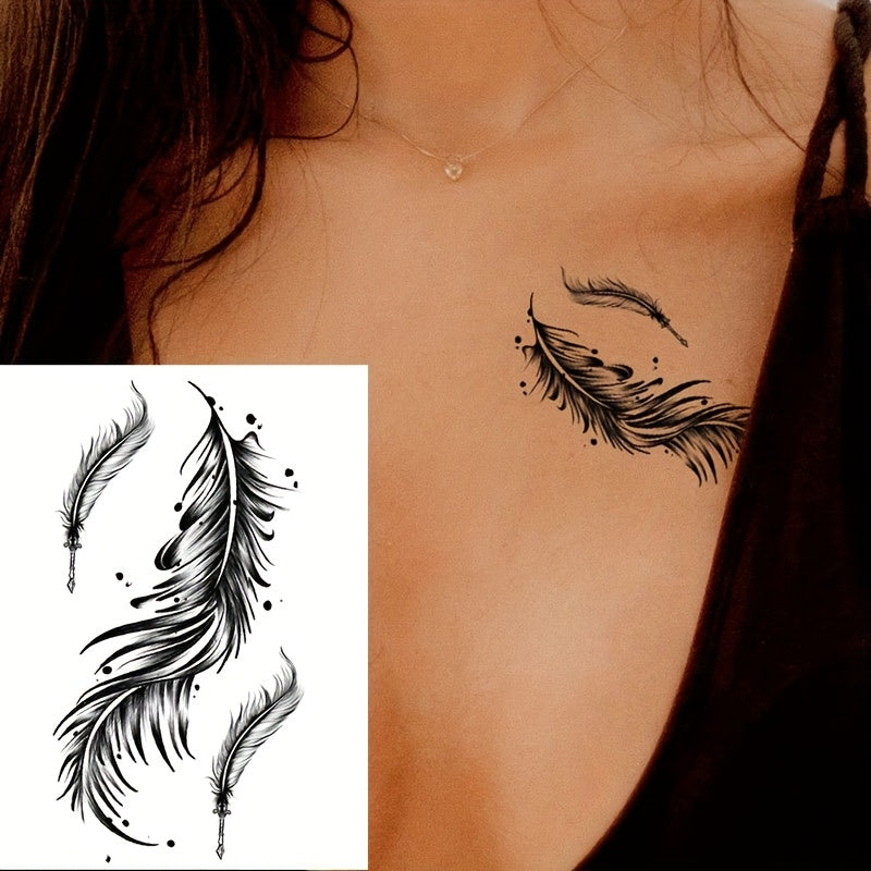 Temporary Tattoos
Waterproof Feather Tattoo Sticker - Stylish and Long-Lasting Temporary Tattoo