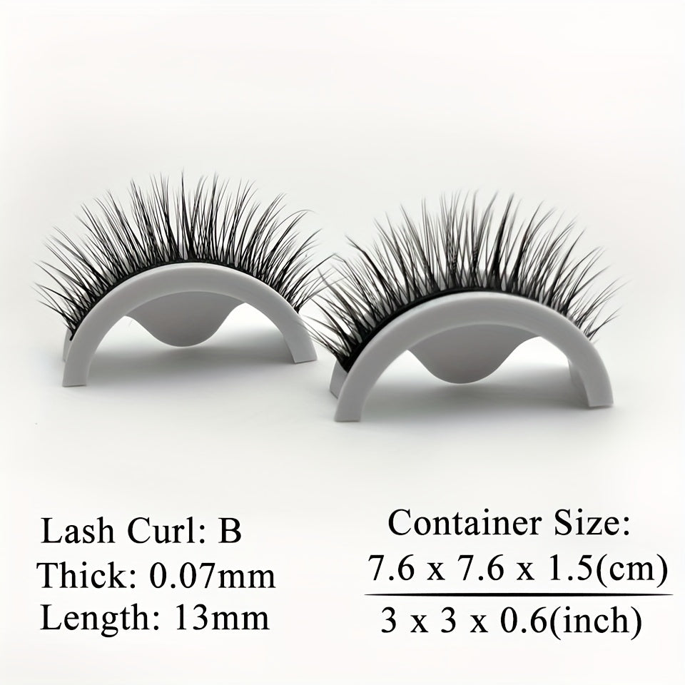 False Eyelashes
False Eyelashes Self Adhesive Reusable Fake Lashes Glue Free Natural 3D Faux Mink Lashes For Women Fast Wearing Full Strip Eyelash Extension For Daily Wear 1 Pair