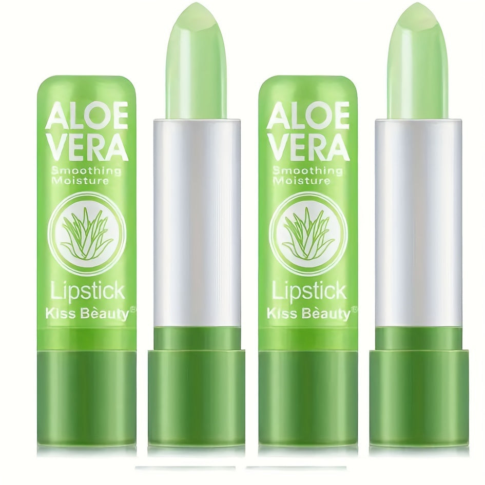 Makeup Aloe Vera Lipstick Nutritious Lip Balm Lip Smoothing Moisture Temperature Color Change Lip Gloss Lipstick Long Lasting Magic Lip Makeup Valentine's Day Gifts