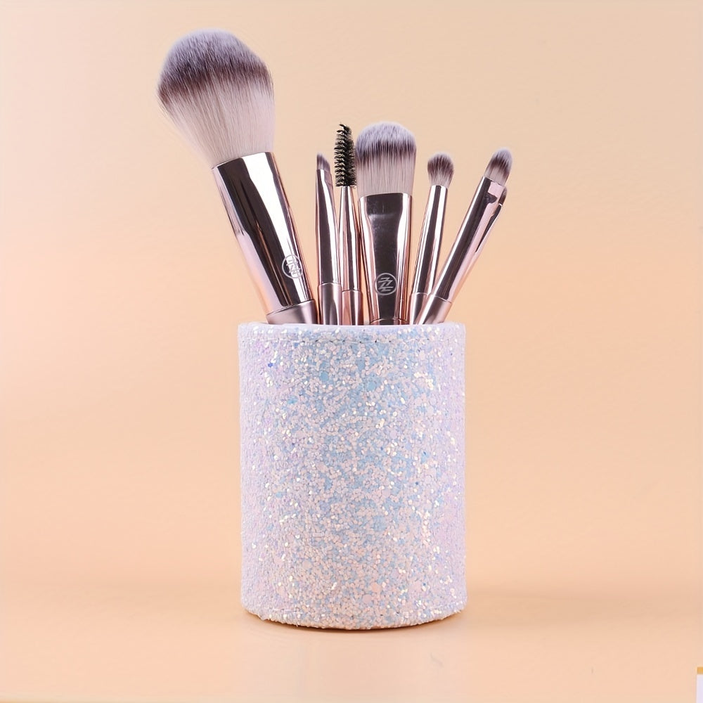 Makeup bags & Storage
Glitter Makeup Brush Holder Sequin Decor Pencil Cup Shiny For Women, Makeup Brush Holder Organizer Cup Gift For Desk Office Classroom Home Sequin Brush Bucket