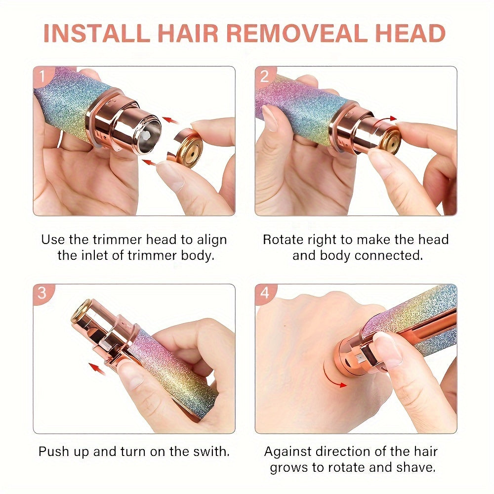 Shave & Hair Removal
Facial Hair Removal For Women, 2-in-1 Electric Eyebrow Trimmer Hair Remover, Painless Epilator Device