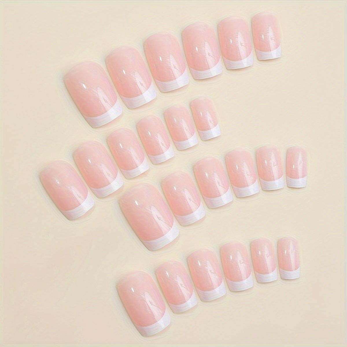 Nails
24pcs Square Press On Nails Short White French Tip Fake Nails Glossy Acrylic Nails Nude Pinkish Full Cover Glue On Nails For Women Girls Manicure Decorations, Nail File And Adhesive Tabs Included