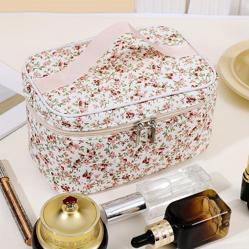 Makeup bags & Storage
1pc Large-Capacity Makeup Bag Floral Print Cosmetic Bag For   Portable Women's Cosmetic Bag Travel Bag Bathroom Wash Bag, For Easy Storage And Organization