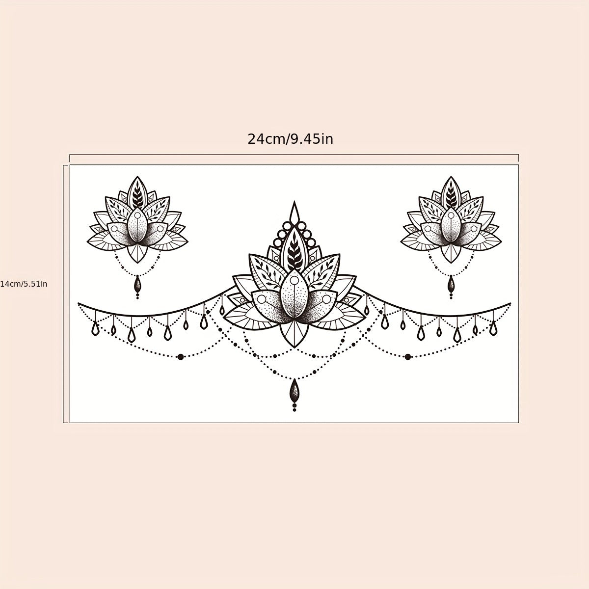 Temporary Tattoos
Flower Geometric Pattern Chest Tattoo Sticker 1 Sheet Long Lasting Waterproof Fake Tattoo Sticker