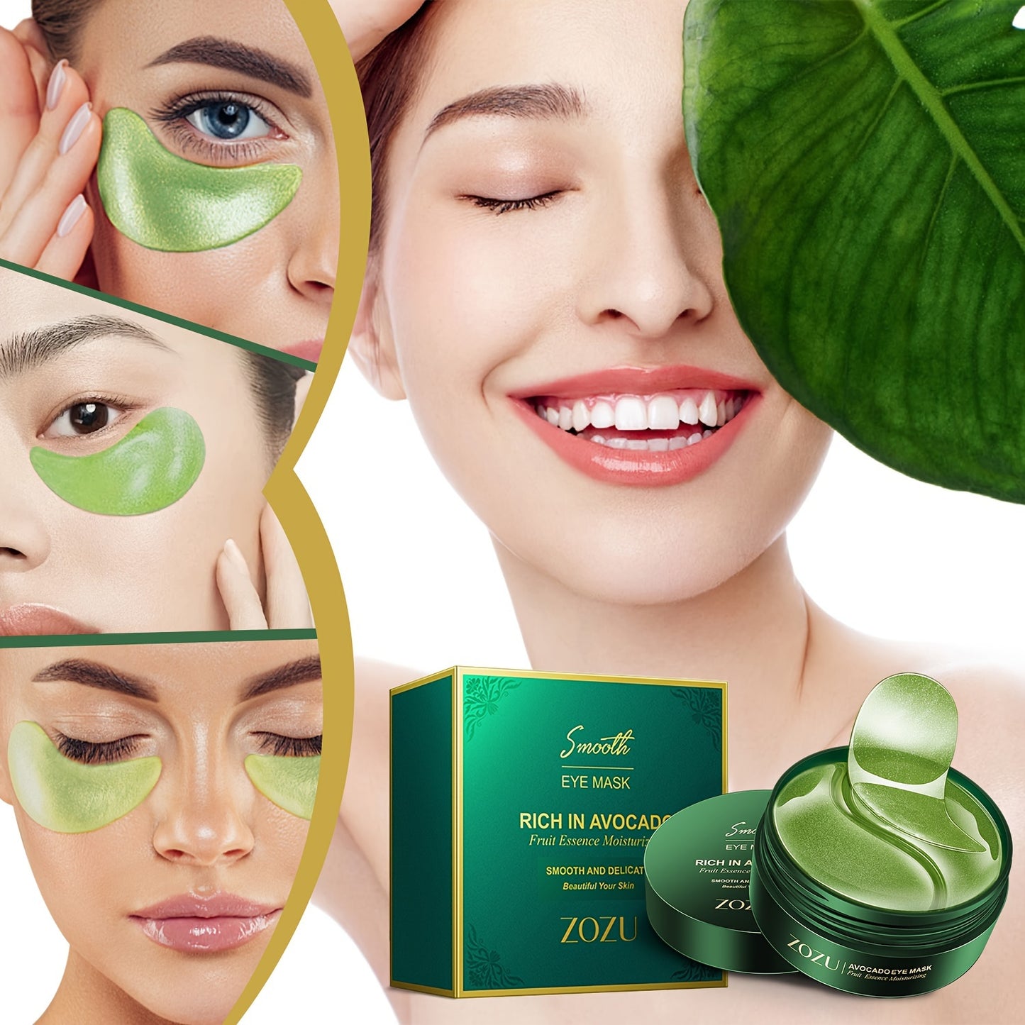 Personal Care
Eye Masks Moisturizing And Lifting Eye Masks For - Avocado And Golden Eye Patches For Firming And Tightening Under Eye Skin