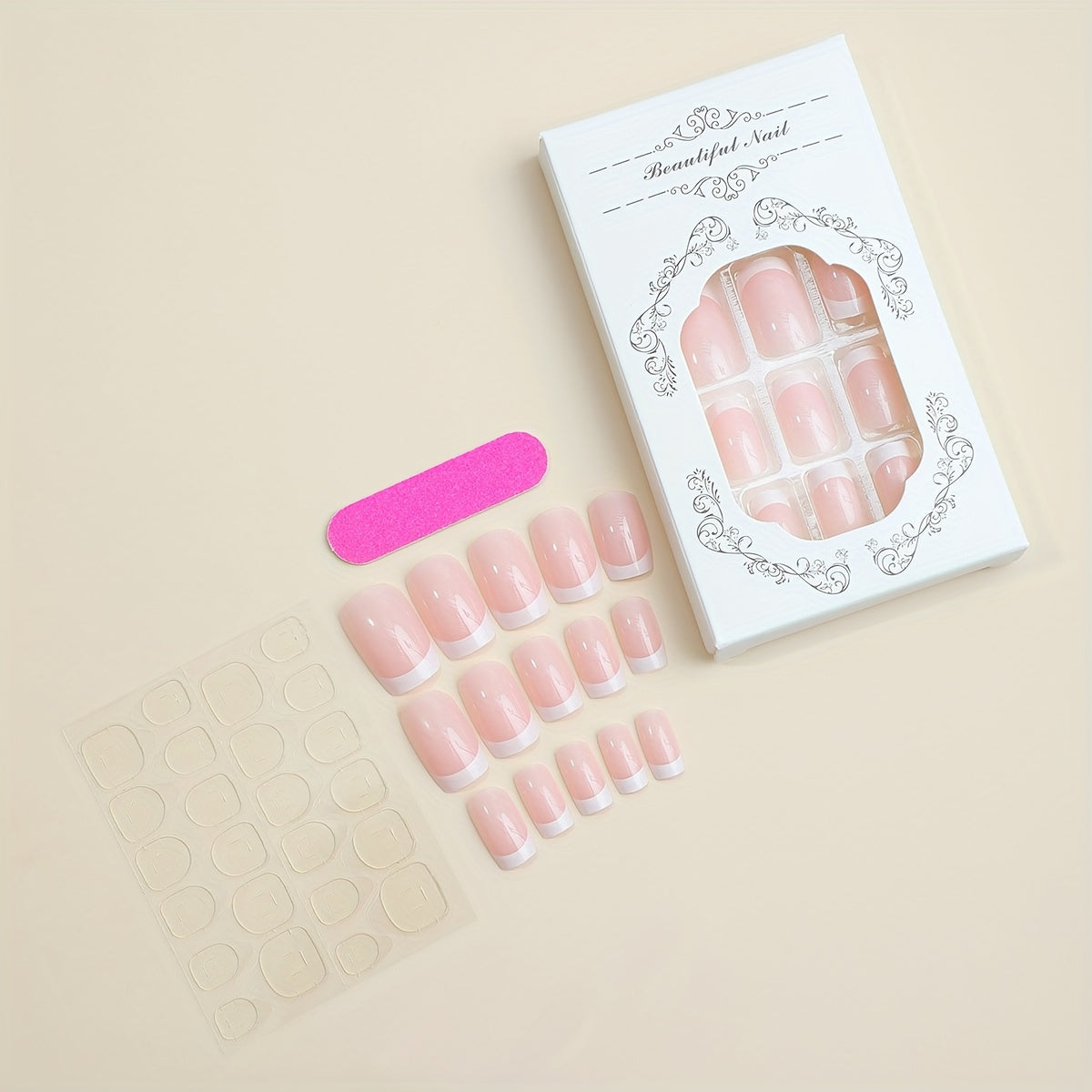 Nails
24pcs Square Press On Nails Short White French Tip Fake Nails Glossy Acrylic Nails Nude Pinkish Full Cover Glue On Nails For Women Girls Manicure Decorations, Nail File And Adhesive Tabs Included