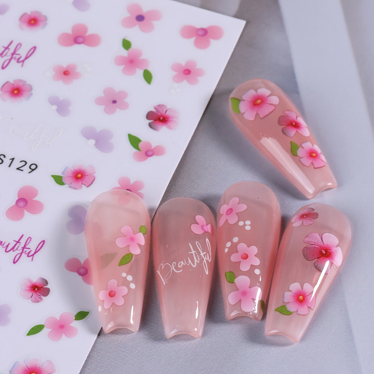 Nails
2pcs 3D Flowers Nail Art Stickers Butterfly Lavender Flowers Design Nail Decal Design Charms Blossom Spring Sticker DIY Manicure Decoration