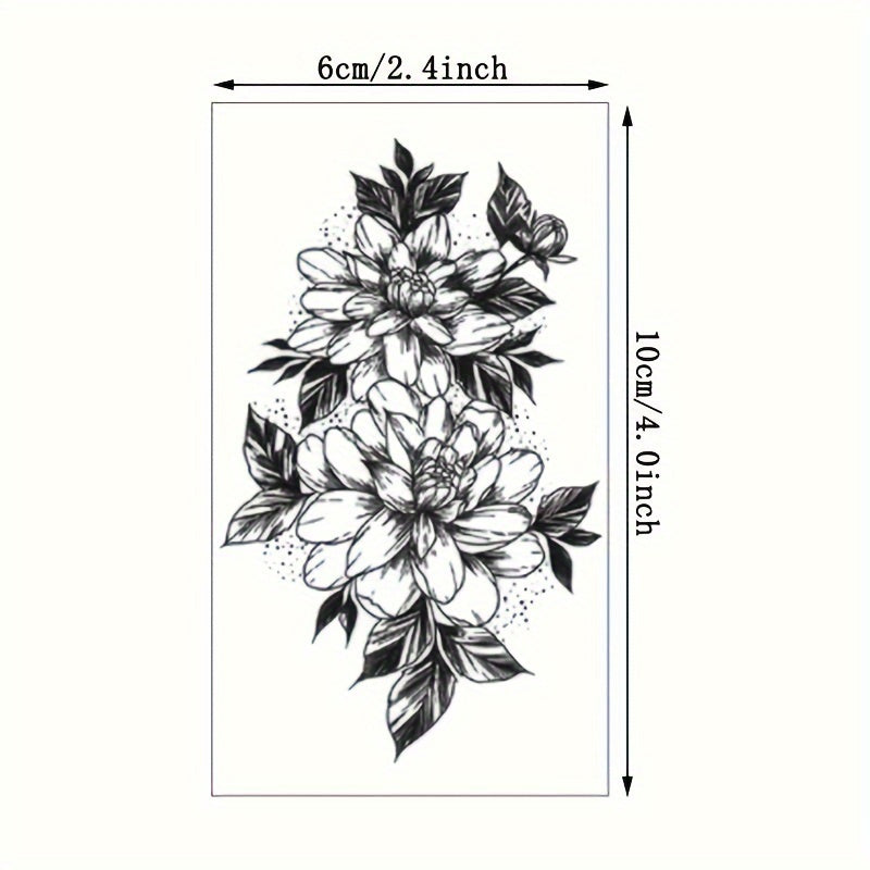 Temporary Tattoos
30pcs Waterproof Black Line Drawing Flowers Temporary Tattoo Stickers For Women Lasts 3-7 Days Perfect For Body Arm Shoulder Art