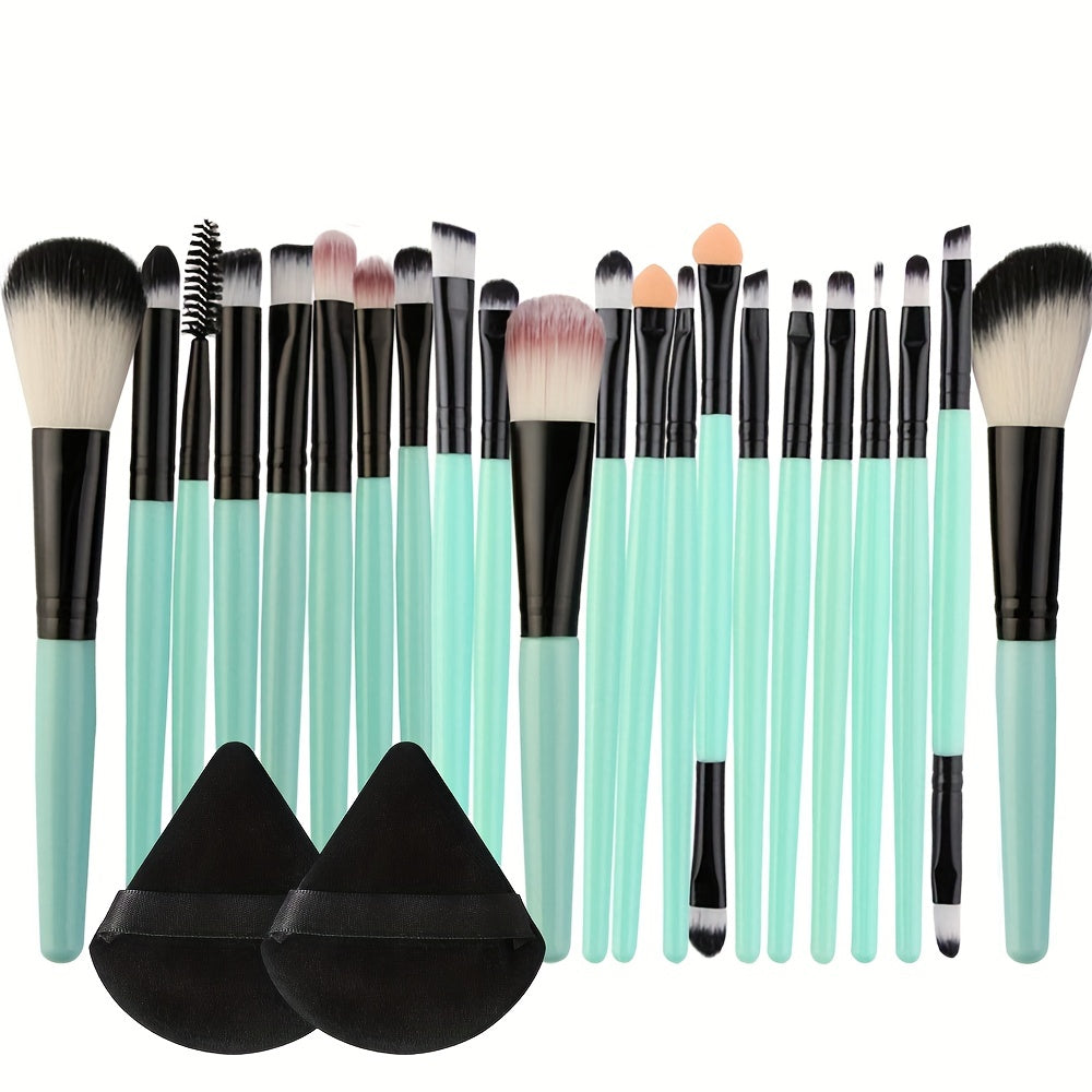 Beauty Tools
22pcs Makeup Brushes Set + 2pcs Makeup Triangle Puffs, Professional Multi-Functional Makeup Brushes Makeup Kit, Foundation Brush, Powder Concealers Eye Shadows Blush Make Up Brushes, Eyelash Comb Brush