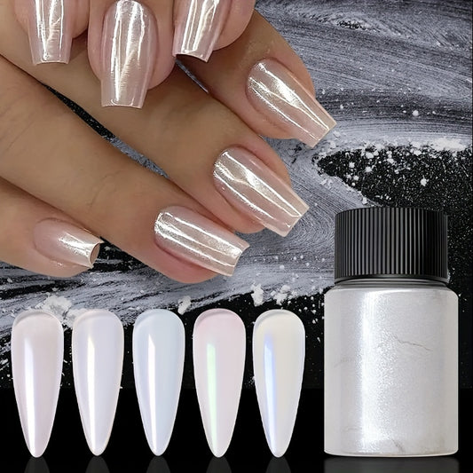 Nails
1box Glitter Chrome Nail Powder White Pearl Aurora Pigment Powder For Nails Mirror Effect For Nail DIY Manicure