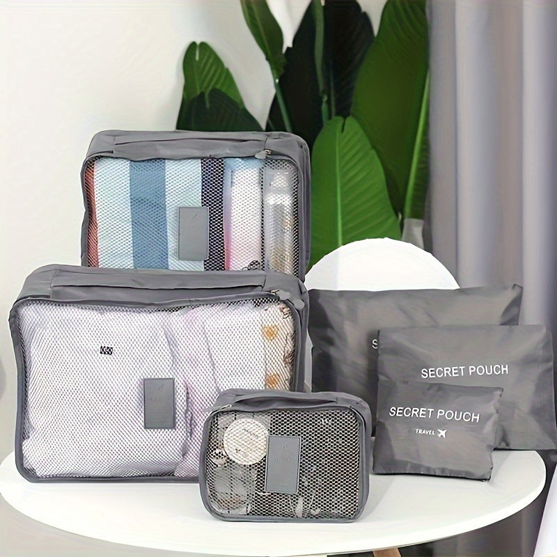 Makeup bags & Storage
6pcs Travel Organizer Set - Waterproof Polyester, Odorless, For Shoes, Clothes & Accessories