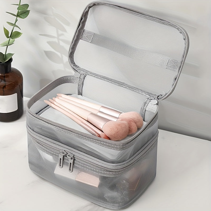 Makeup bags & Storage
Double Layer Cosmetic Bag Toiletry Bag Travel Mesh Cosmetic Storage Bag Large Capacity Beauty Case Makeup Organizer With Handle