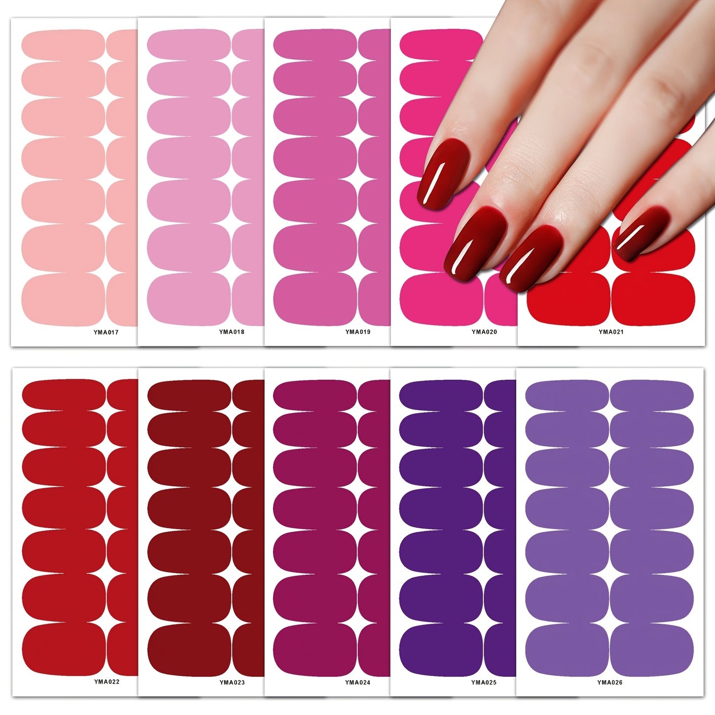 Nails
Gel Nail Stickers - Self-Adhesive Full Nail Wraps for Women and Girls - Easy Nail Art Design Tool