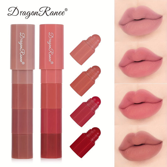 Makeup Mini Lipstick Set, 4-in-1 Velvet Matte Lip Gloss, Long-Lasting Moisturizing, Non-transferable, Easy To Apply, Pocket-Sized Lip Makeup