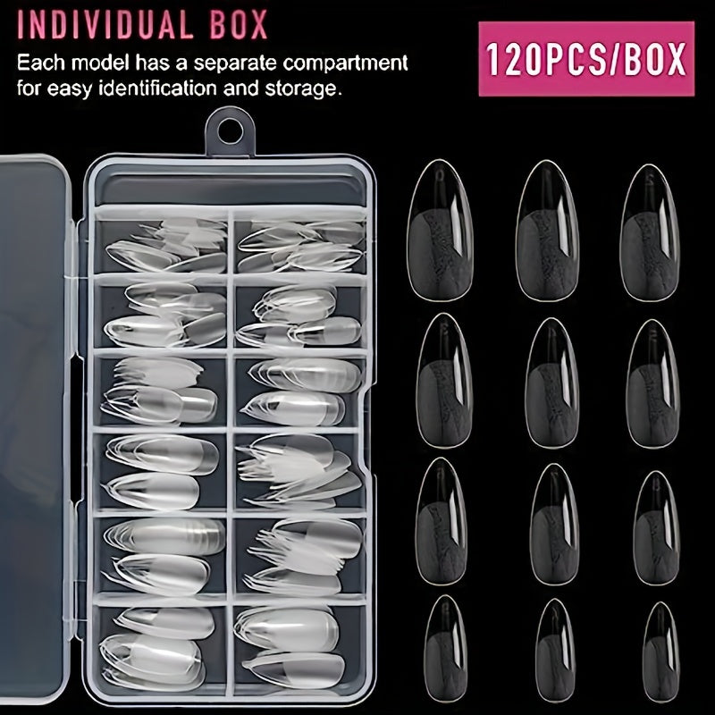 Nails
120 pcs Full Cover Oval Nail Tips - 12 Sizes - Matte Finish - Perfect for Manicures Salon Use