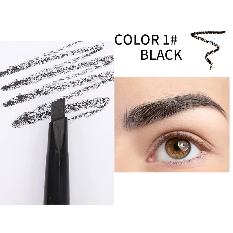 Makeup Waterproof 5 Colors Natural Makeup Double Heads Automatic Eyebrow Pencil Waterproof Long-lasting Easy Ware Eyebrow Pen With Eyebrow Brush