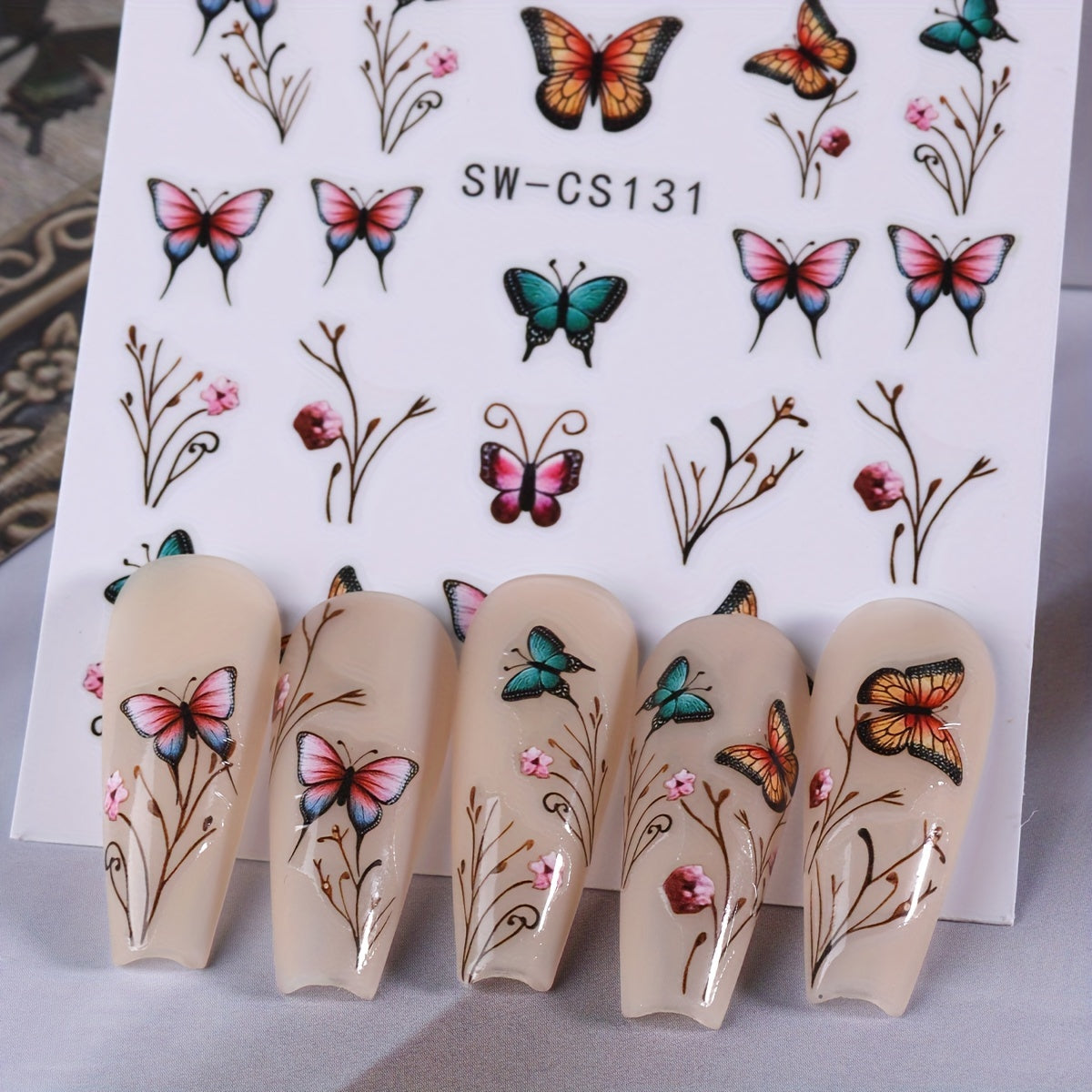 Nails
2pcs 3D Flowers Nail Art Stickers Butterfly Lavender Flowers Design Nail Decal Design Charms Blossom Spring Sticker DIY Manicure Decoration