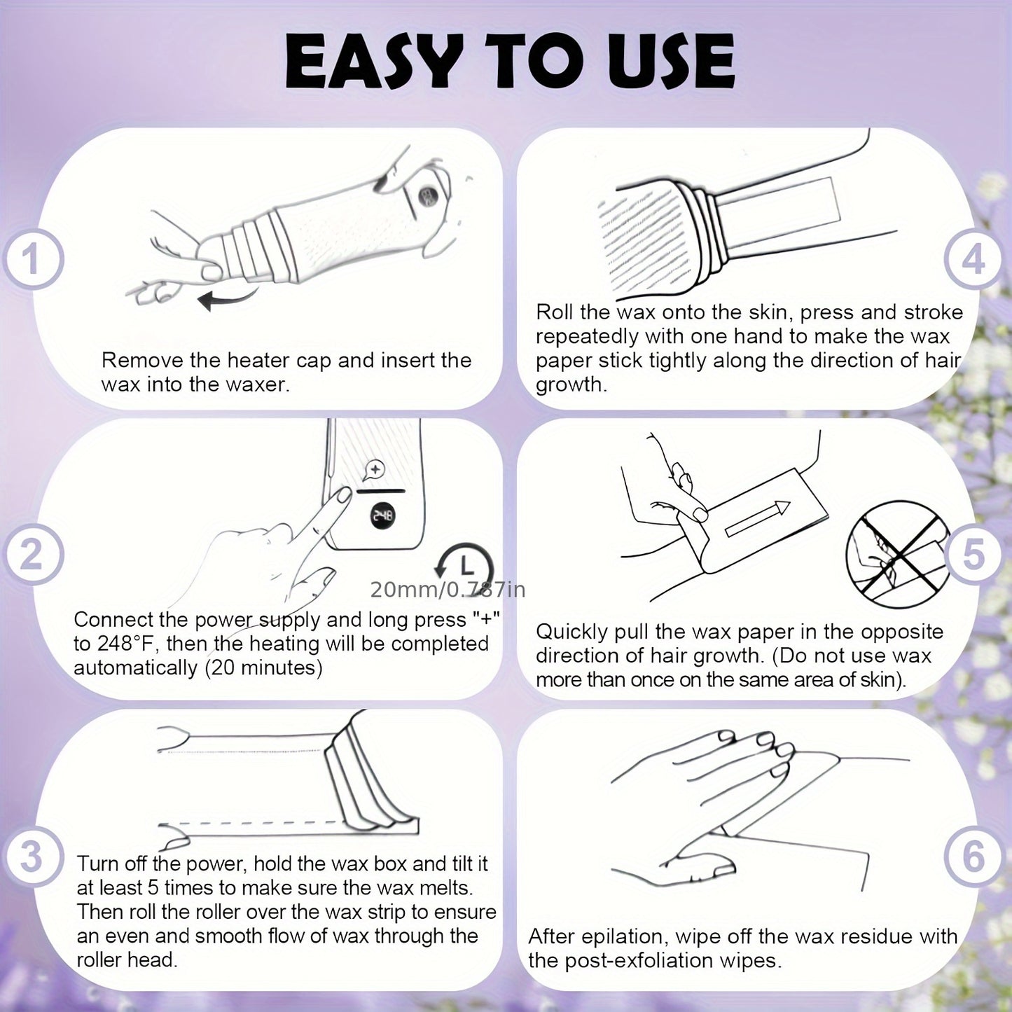 Shave & Hair Removal
100g Lavender Roller Depilatory Wax Cartridge, Home Use, Natural Ingredients Wax Refills, Easy To Use Soft Wax Roller For Hair Removal, Suitable For Sensitive Skin, Ideal For Body, Arms, Legs