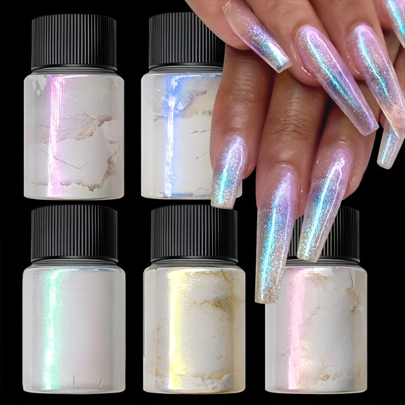 Nails
5 Bottle/set Mirror Nail Powder Pearl Gradient Metallic Effect Laser Dust UV Gel Polish Nail Art Aurora Shiny Pigment Decoration