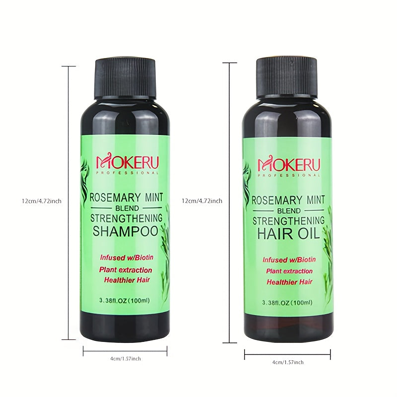 Hair Care
1 Set Rosemary Mint Strengthening Hair And Scalp Essential Oil And Shampoo, Strengthens Hair, Moisturize Hair