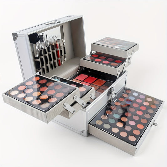 Makeup Full Range All-in-One Makeup Kit with Brush Tools - Includes Eyeshadow, Highlight, Blush, Lipstick, and Eyeliner - Perfect for On-the-Go Beauty, Ideal Gift For Mother's Day Makeup Set