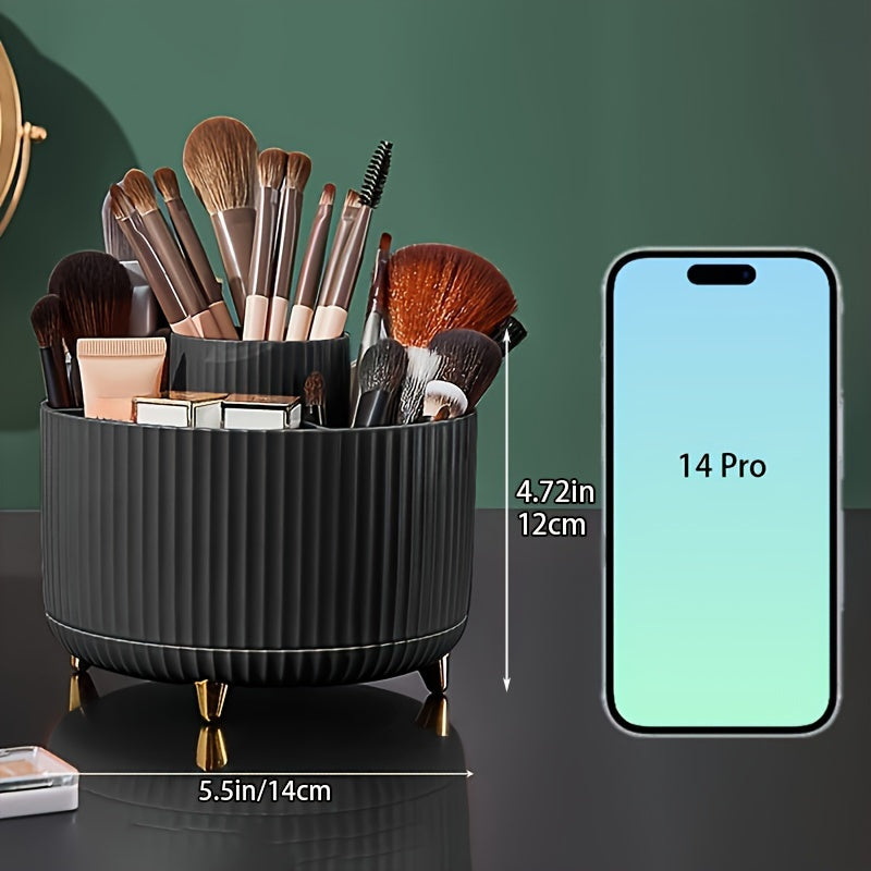 Makeup bags & Storage
360° Rotating Luxury Desk Organizer - Large Capacity, Dust-Proof Makeup Brush & Stationery Holder With Sleek Design, No Assembly Required