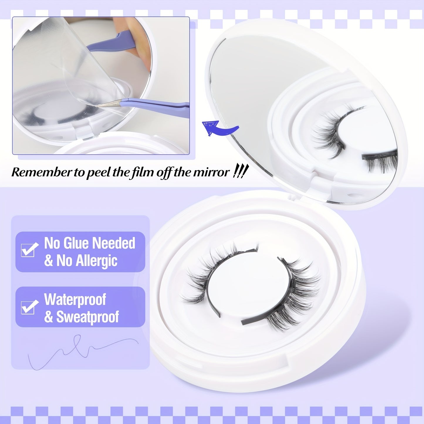 False Eyelashes
Magnetic Eyelashes with Applicator - Natural Looking, Easy to Wear & Remove, No Glue Required, Single Pair, Waterproof & Sweatproof, Comfortable All-Day Wear