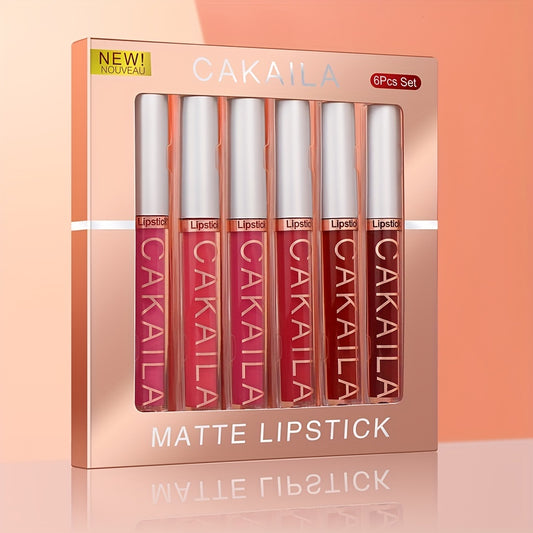 Makeup 6Pcs Matte Liquid Lipstick Set Lip Stain Makeup, 24 Hour Long Lasting Waterproof Dark Red Matte Matt Lipsticks Lip Gloss Sets For Women Valentine's Day Gifts For Music Festival