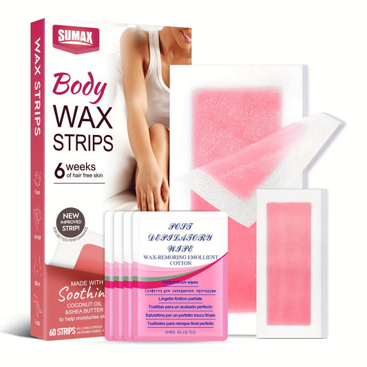 Shave & Hair Removal
60Strips Hair Removal Wax Paper, Suitable For Hands, Bikinis, Armpits, Arms, Legs, And Other Parts, Contains Coconut Oil And Shea Butter, Body Wax Strips