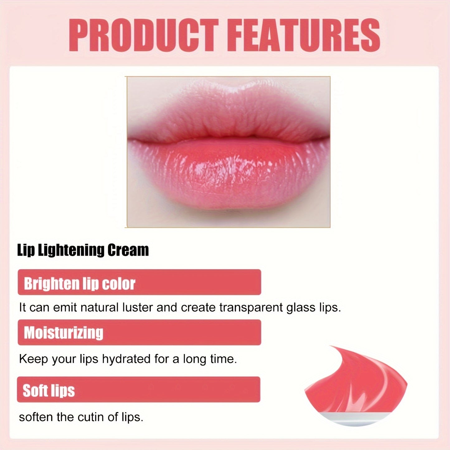 Personal Care
Pink Fresh Lightening Cream Lip Balm - Whitening, Moisturizing, and Nourishing Essence for Dark Smoke Lips