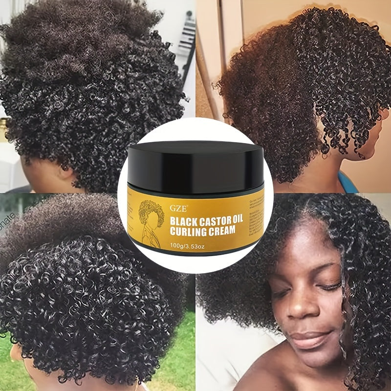 Hair Care
100g Black Castor Oil Curl Defining Cream, Non-stick, Smoothing Anti-Frizz Cream To Define All Curly Types