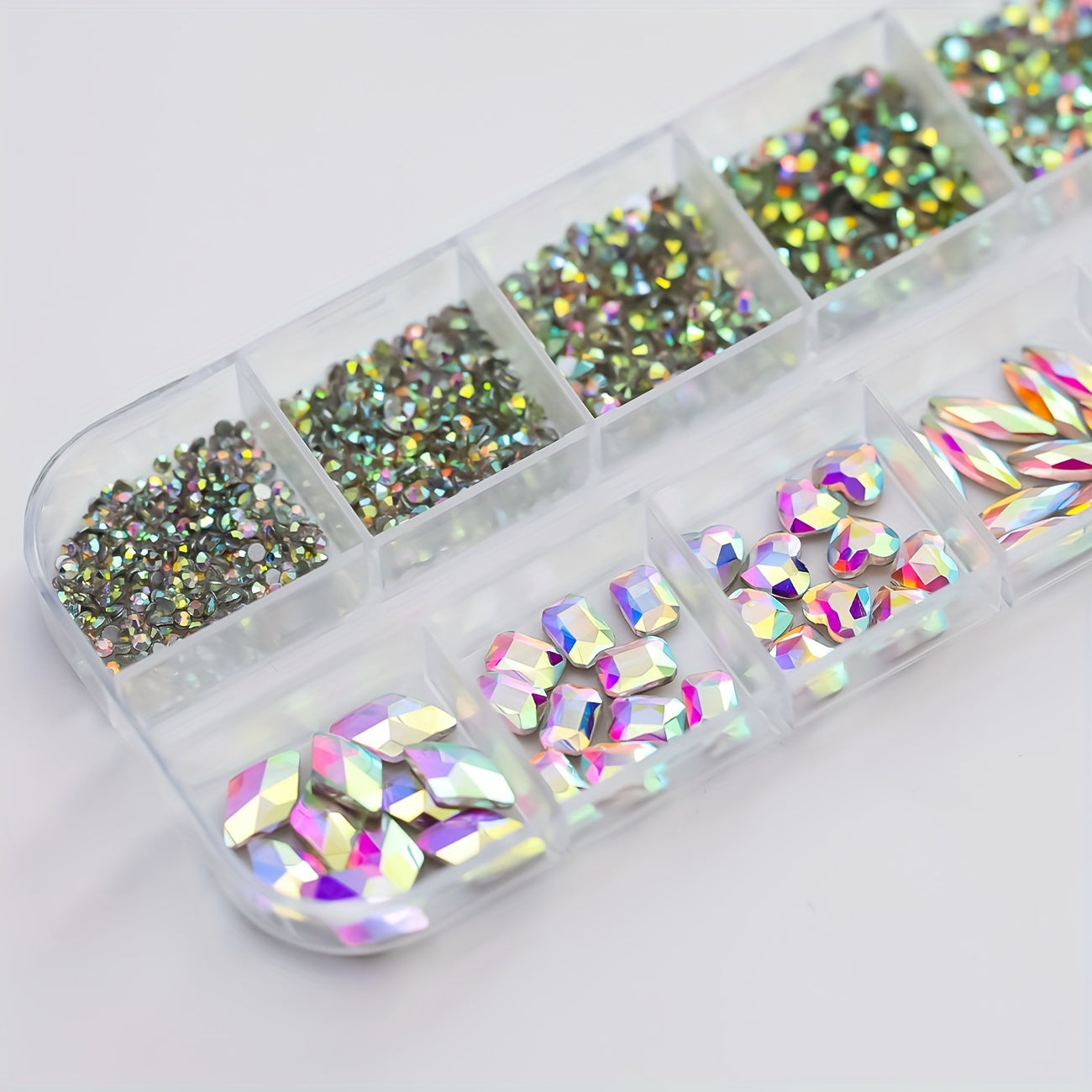 Nails
"Crafty" 980pcs Ab Crystal Nail Art Rhinestone Set - Multi-Shape, Clear Gemstones For Diy Manicure & Pedicure Decorations Nail Rhinestones Rhinestones For Nails