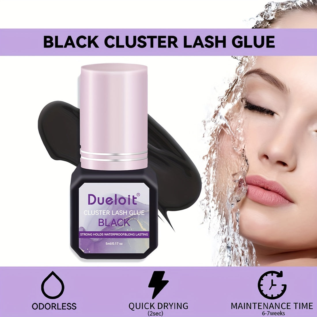 False Eyelashes
Dueloit Quick-Dry Lash Glue For Diy Eyelash Extensions - Waterproof, Long-Lasting Cluster Adhesive, Alcohol-Free Eyelash Glue Self Adhesive Eyelashes