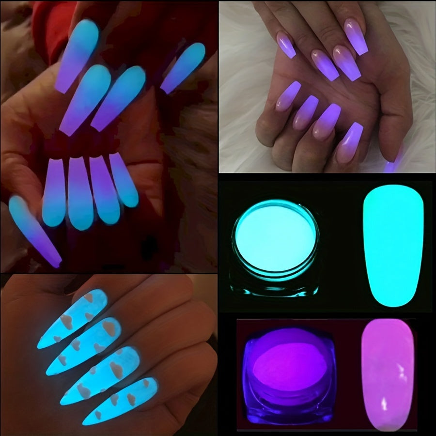 Nails
1 Box Neon Phosphor Powder Nail Glitter Powder Dust Luminous Pigment Fluorescent Powder Glow In The Dark Nail Glitters For Nail Decoration For Music Festival