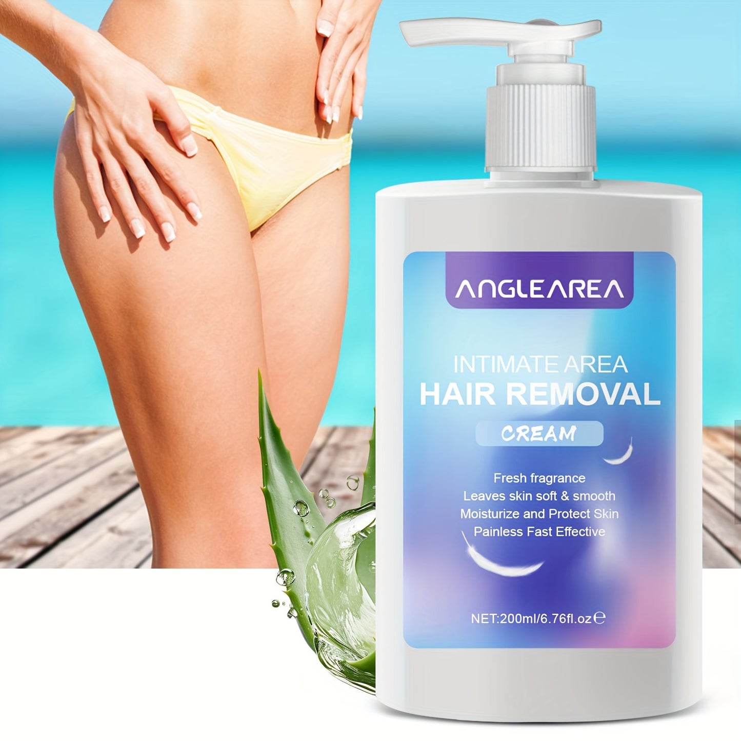 Shave & Hair Removal
ANGLEAREA Intimate Area Hair Removal Cream, Gentle For Sensitive Skin, Private Part Pubic & Bikini Hair Remover, Moisturizing & Calming, Fresh Fragrance - 200ml/6.76oz