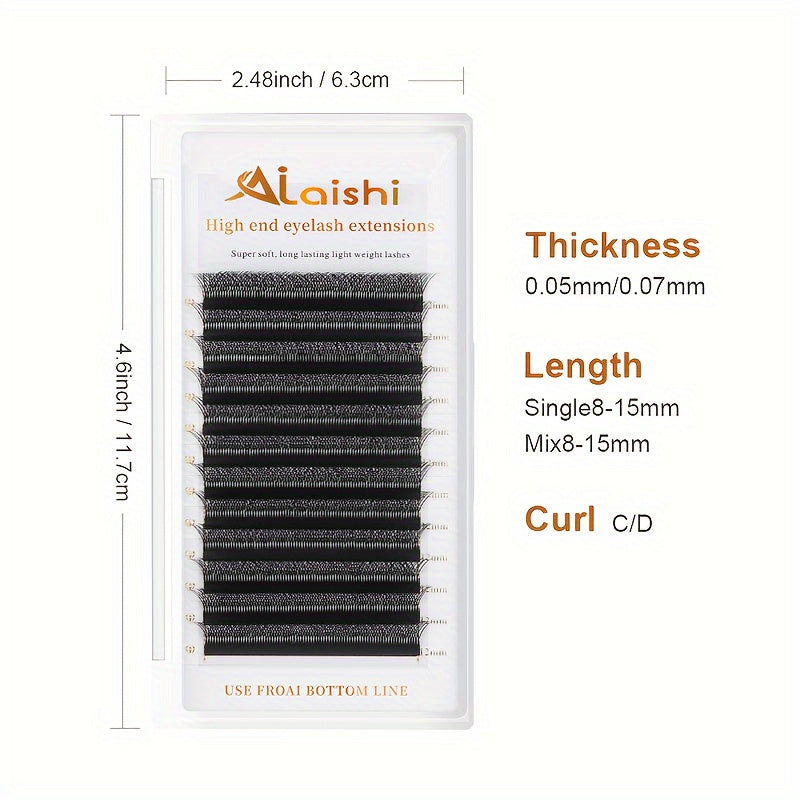 False Eyelashes
"Multi-Length" Ailaishi Yy-Shape Handwoven False Eyelashes - Soft, Natural Look With Dual Tips For Easy Fanning, 0.07Mm Thickness, C/D Curl Mix, 8-15Mm Lengths, 12 Rows Of Premade Cluster Lashes