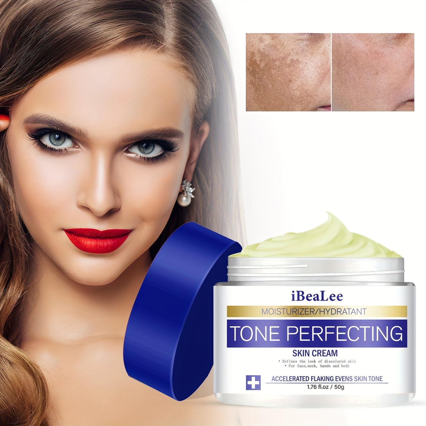 Facial care
Tone Perfecting Facial Cream, Cover Skin Blemishes, Sun Spots, Acne Scars & More - Lightening And Repairing Cream For Men & Women, 50g