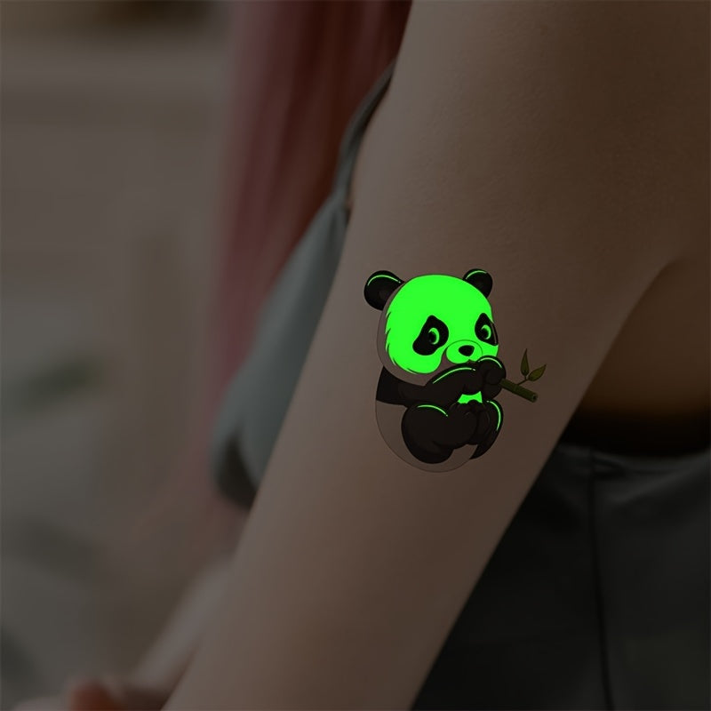 Temporary Tattoos
16 Sheets Glow in the Dark Panda Temporary Tattoos, Waterproof Long-lasting Fake Tattoo Stickers, Animal Party Favor Decorations, Body Art for Adults, Oblong Shape 6x6cm