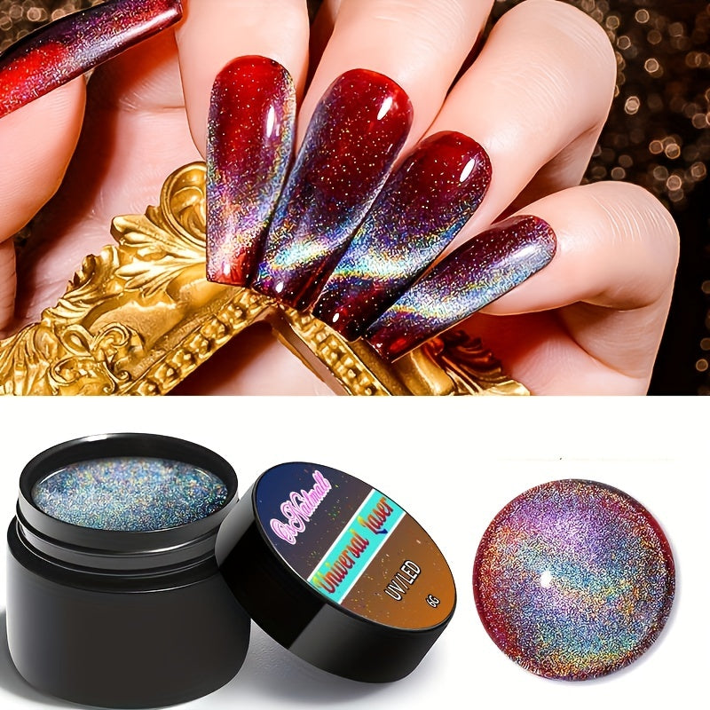 Nails
Holographic Glitter Gel Nail Polish Shiny Sparkle UV LED Soak Off Laser Gel Polish, DIY Nail Art Gel Polish Varnish