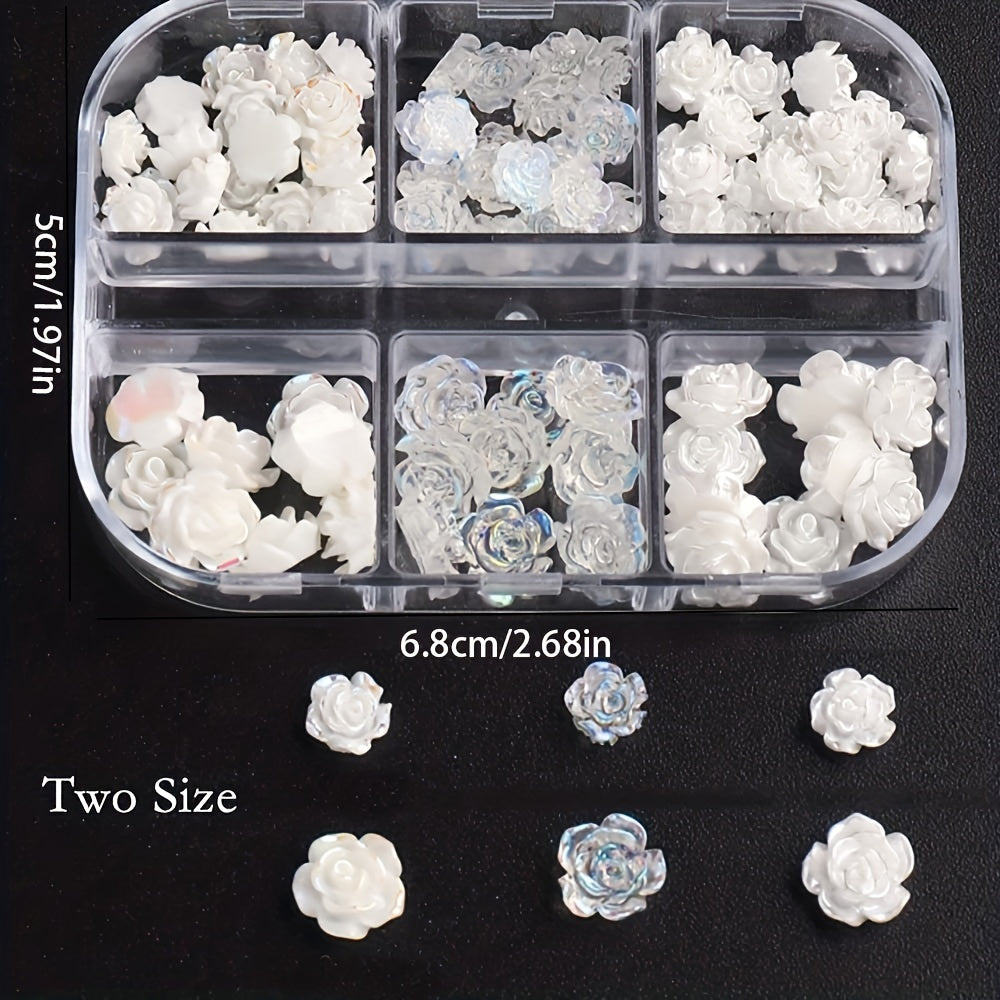 Nails
Flower Nail Art Charms Decoration, 3D Acrylic Flower Nail Charms Nail Stickers Nail Stud Nail Art Supplies For Nail Decorations Accessories, 54PCS